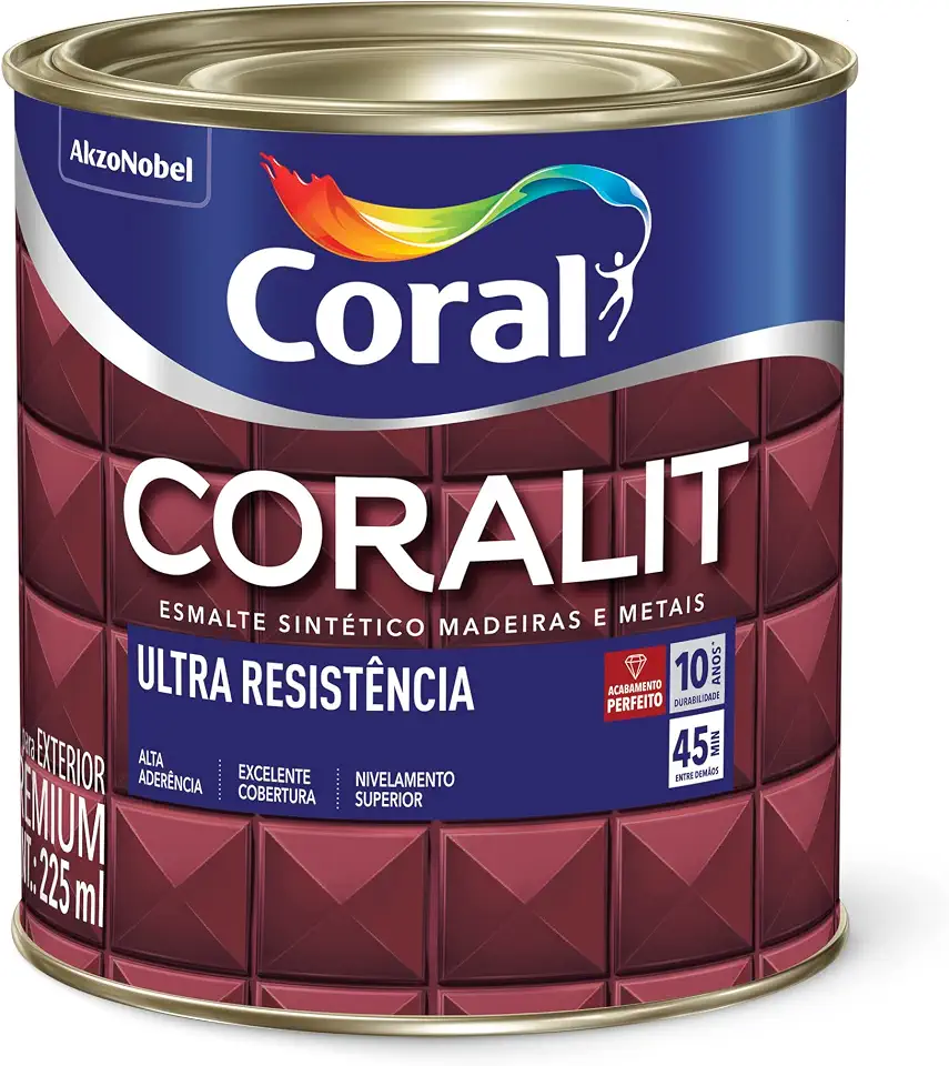 CORALIT ULTRA RESISTENCIA ALTO BRILHO MARROM CONHAQUE 225ML - CORAL