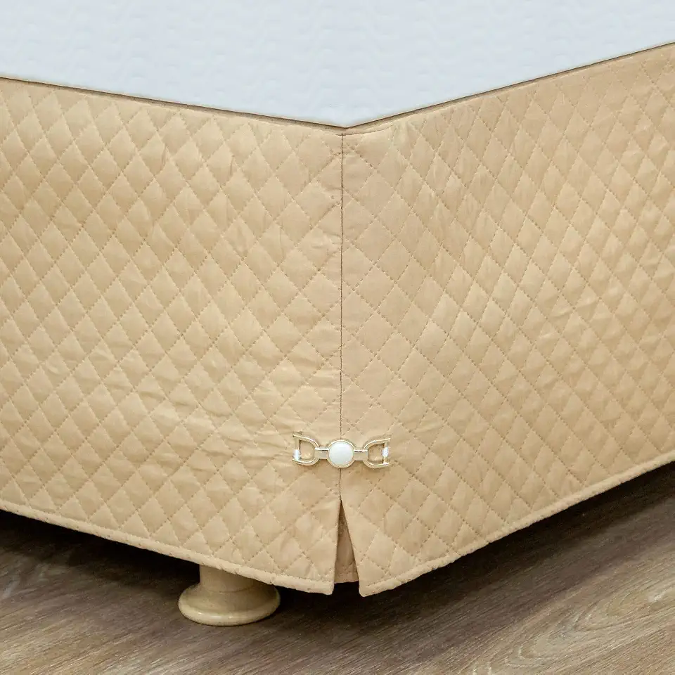 Saia Box Matelada com Pingente Casa Viva, 33 cm de Altura - Tamanhos Casal, Queen e King - Microfibra 100% Poliéster (Avelã, Casal)