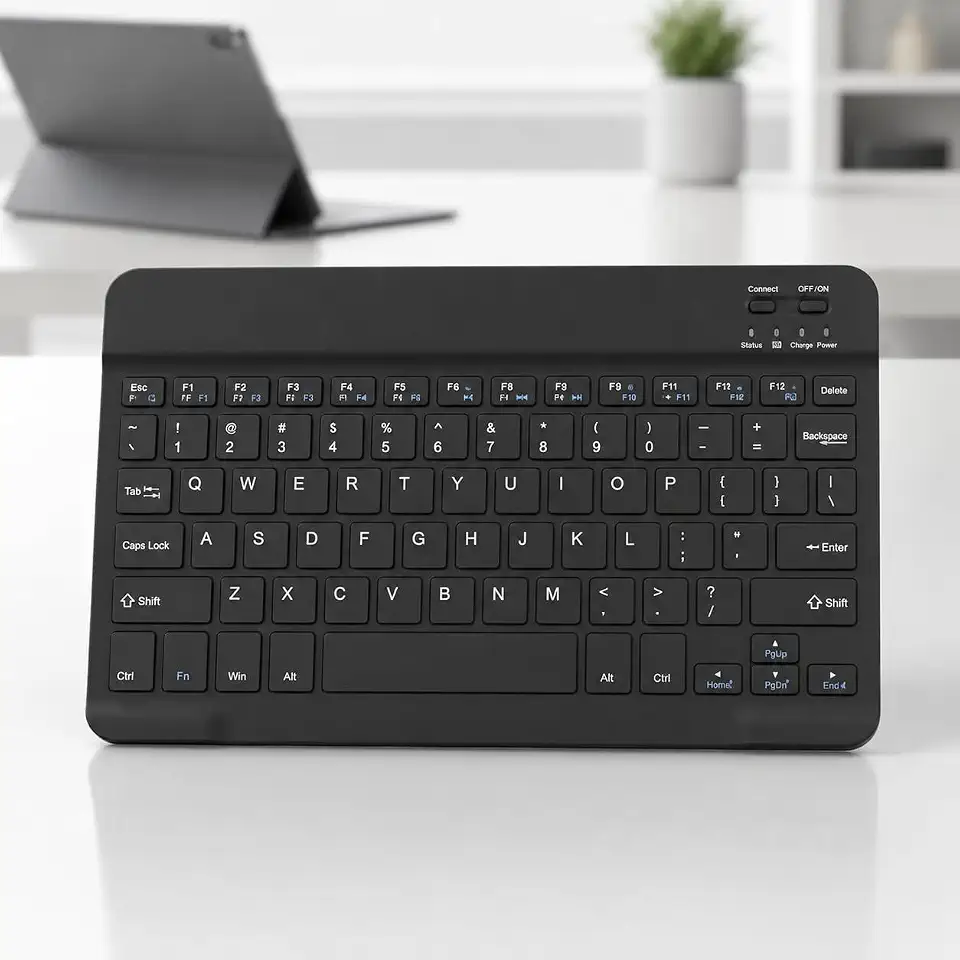 Teclado Bluetooth Premium Sem Fio Recarregável Ultrafino para iPad iPhone Android Tablet Notebook