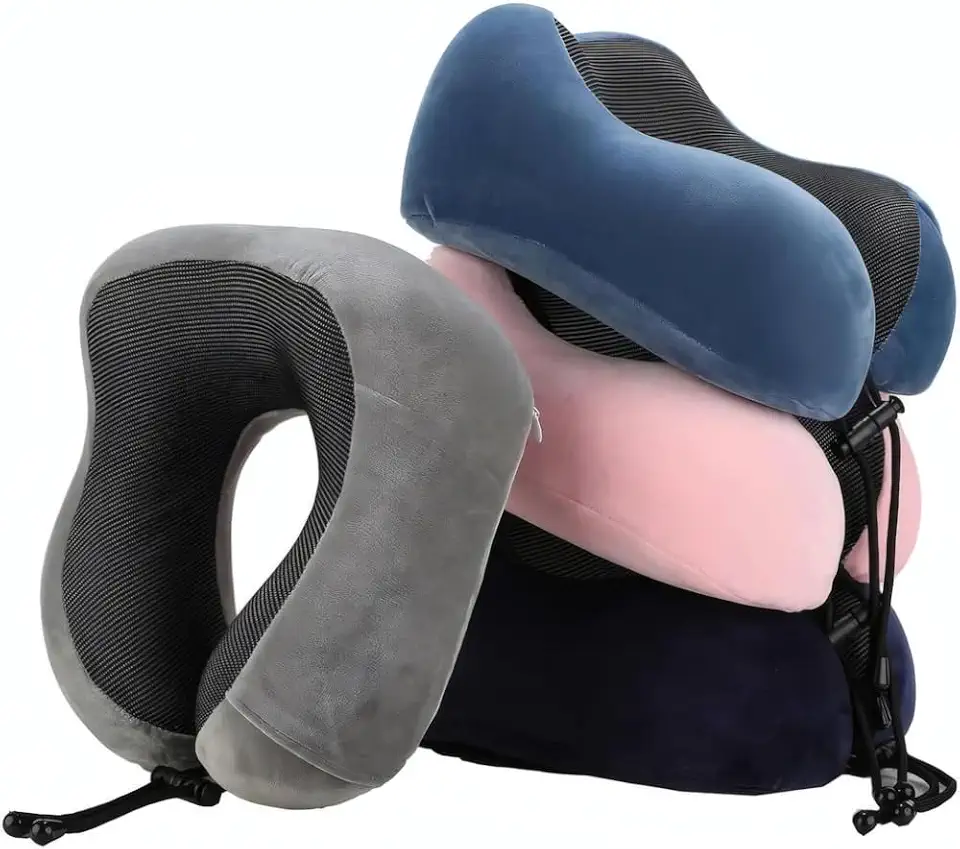 Travesseiro de Pescoço Formato U para Viagem Apoio Cervical Ergonômico Conforto para Avião Carro e Ônibus Almofada Macia para Dormir Sentado Premium (Roxo Claro)