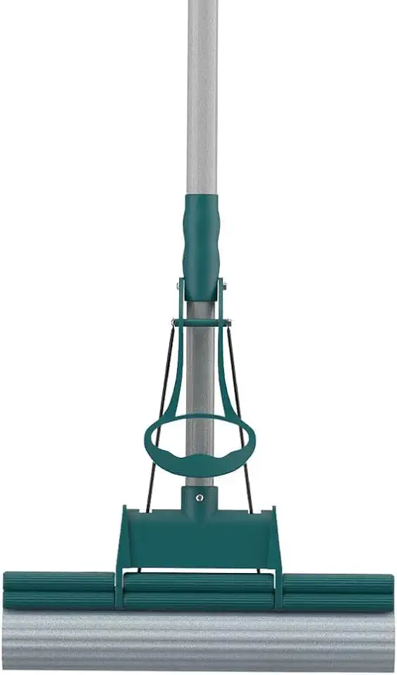 Mop Limpeza Geral Plus com Cabo Telescópico Verde – Absorção Máxima, Lava e Seca Pisos e Janelas, Substitui Rodo, Vassoura e Pano de Chão – Prático e Sem Torcer na Mão