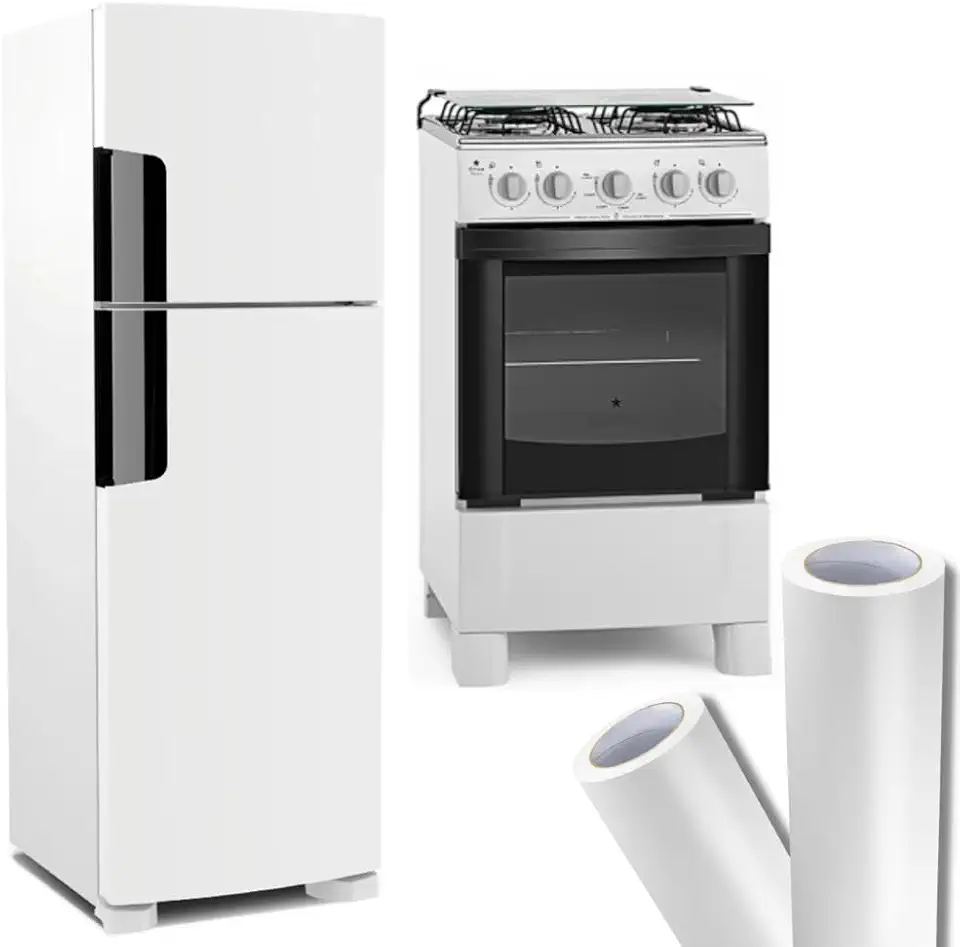 Adesivo Vinil Branco Fosco Envelopamento Geladeira Móveis 2m x 50cm