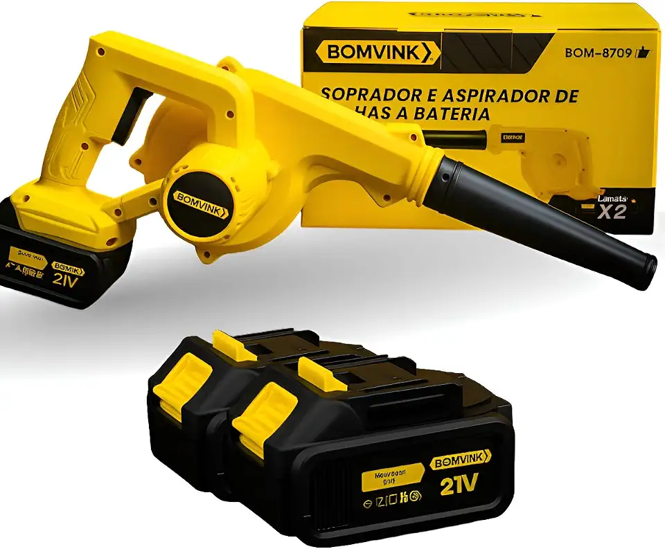 Soprador Profissional Jardinagem com Aspirador 2 Baterias Sem Fio Bivolt