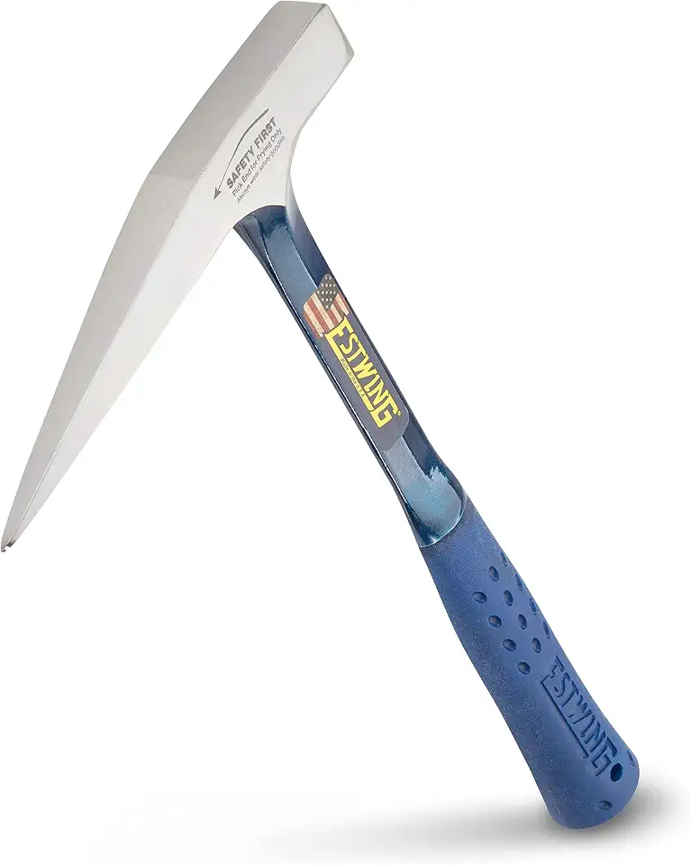 Estwing Picareta – Martelo Geológico de 368 g com face fresada e cabo de redução de choque – E3-13PM, prata