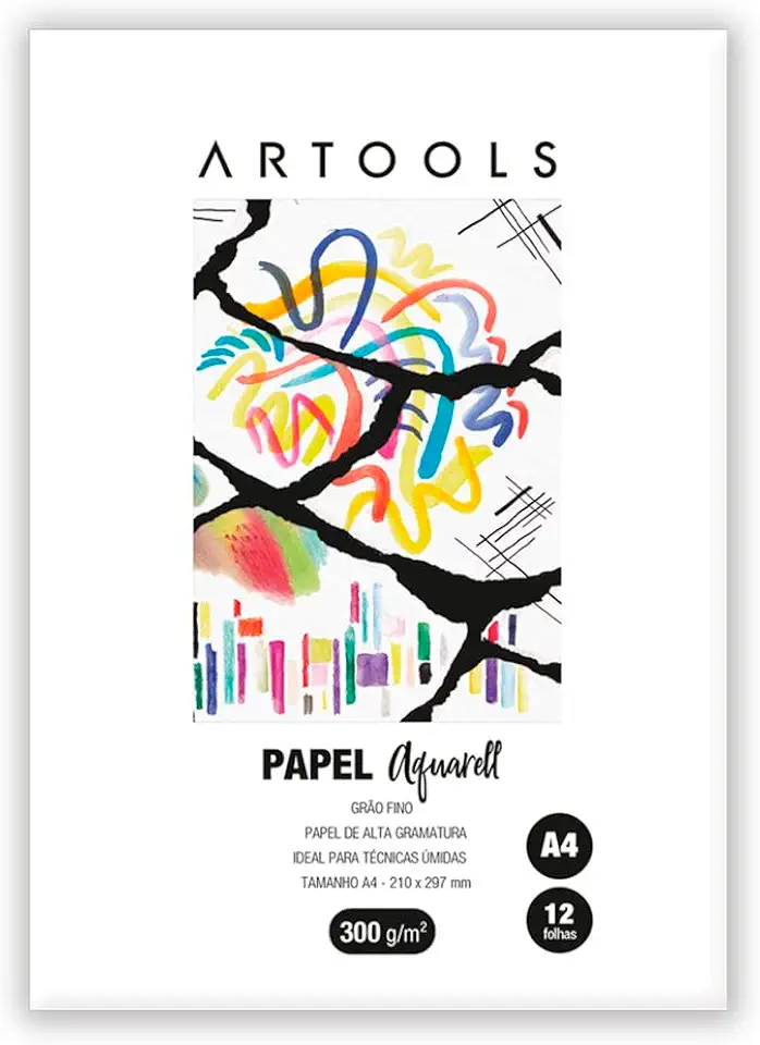 Papel ARTOOLS Aquarell A4 Celulose 300 g/m 12 Folhas