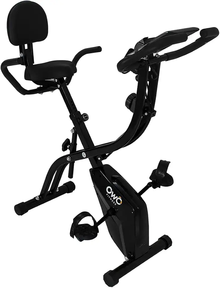 Bicicleta Ergométrica Dobrável para Uso Doméstico, com Monitor Digital, Assento com Encosto, Cor Preta