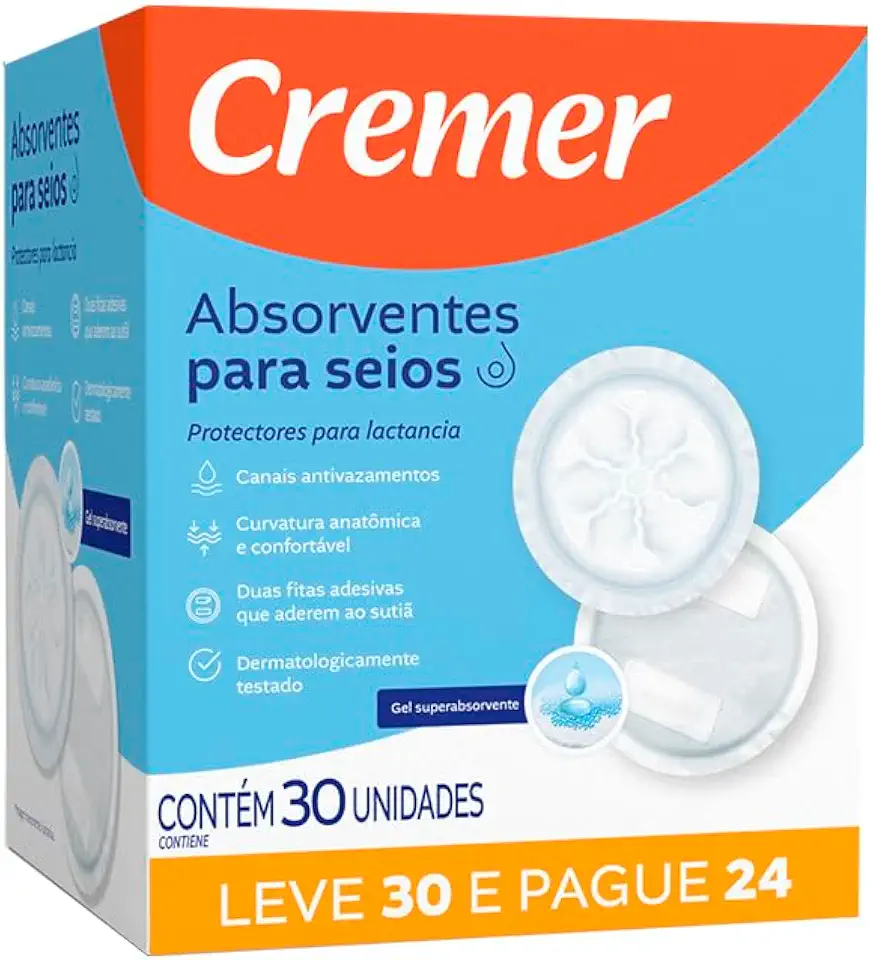Absorvente Cremer 30Un. Seios