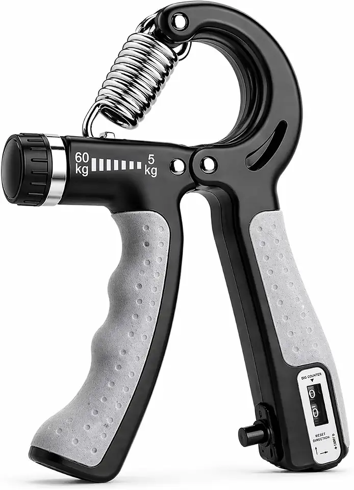 Hand Grip Exercitador de Mãos Ajustável 5–60kg Com Contador, Portátil, Ergonômico e Ideal para Força e Reabilitação