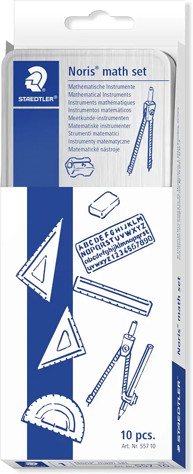 Staedtler, Conjunto Escolar Matemático, Desenho Geométrico, 10 Peças, Sortidas, 557 10