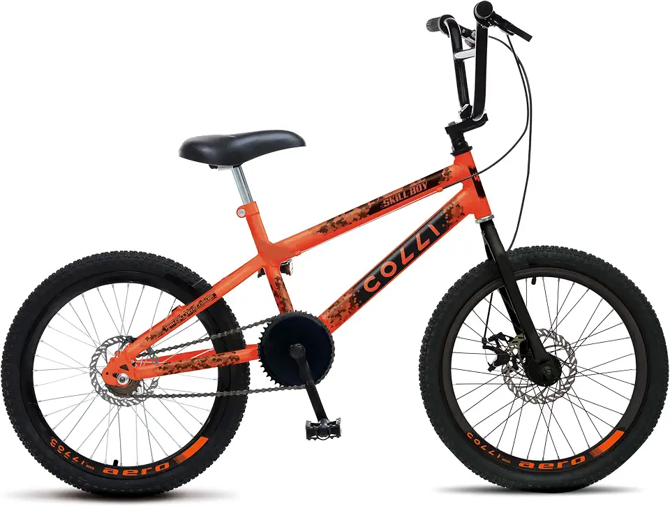 Colli Bike, Bicicleta Colli SKILL BOY, Aro 20 Aero, Guidão Cross BMX, Tam 14., 36 Raias, Freios a Disco Dianteiro e Traseiro, Descanso Lateral