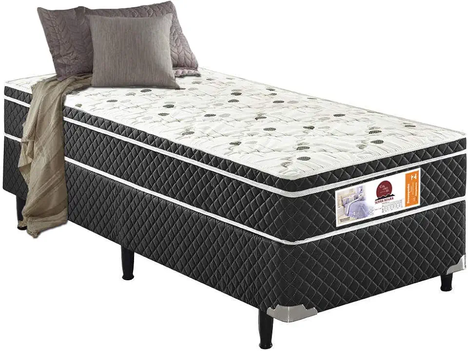 Serra Negra, Cama Box Solteiro Mola Bonnel Conjugado 50Cm 88x188x50 Inmetro