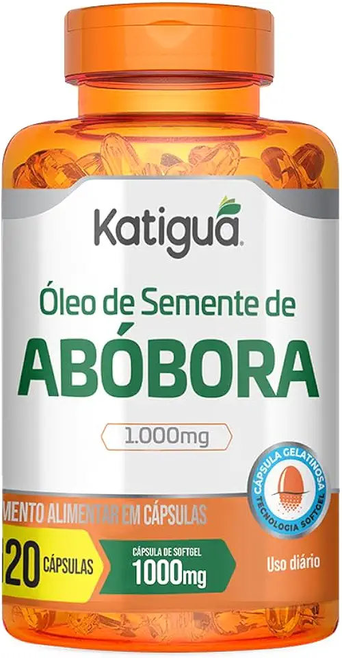 Katiguá, Óleo de Semente de Abóbora, Prensado a Frio, 120 Cápsulas Soft Gel • 24 doses, Laranja