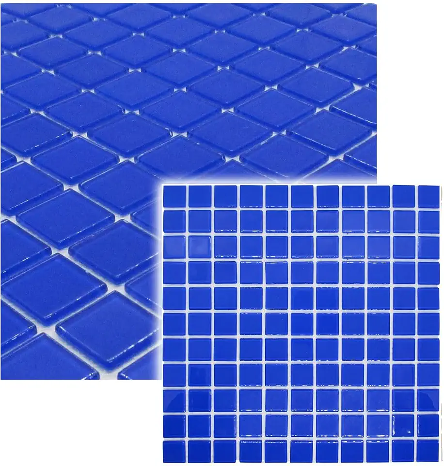 Pastilha De Vidro Para Piscina Cozinha Banheiro Parede AZUL Lisa 30x30cm - La Bella Griffe (AZUL - 2.5)