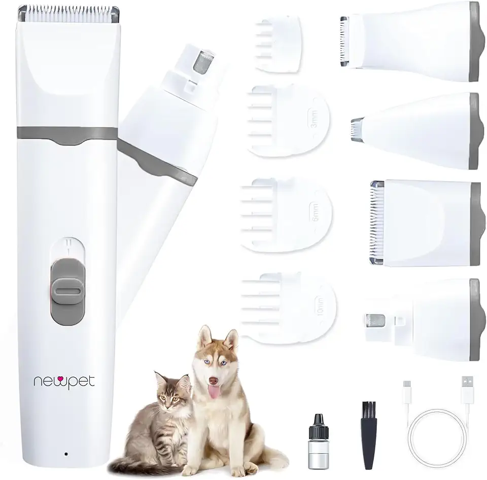 NEWPET Aparador de Pelos, Máquina de Tosa Pet,Baixo Ruído,Muito pra Poder Fazer a Toda Higiênica,Bivolt (4 em 1)