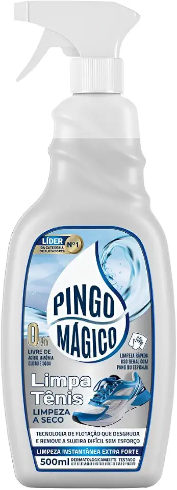 pingo mágico limpa tênis limpeza a seco instantâneo extra forte 500ml