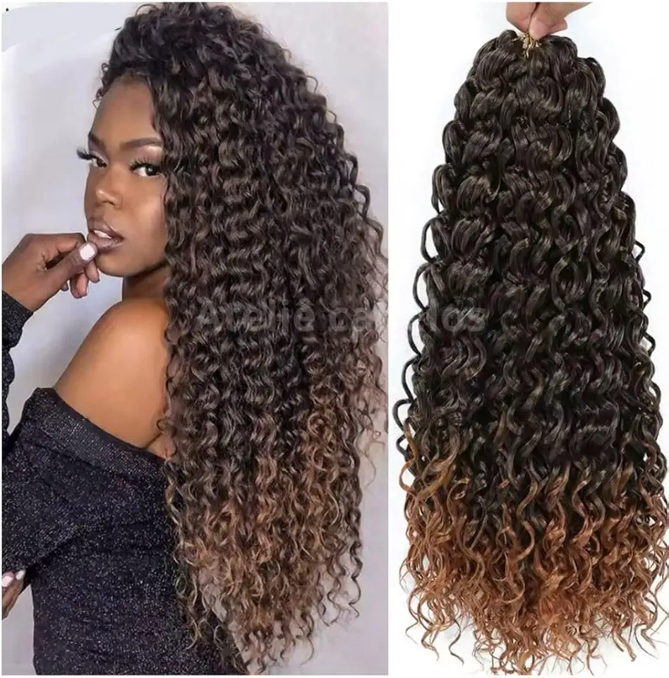 Cabelo Cacheado Orgânico Para Crochet Braid - 320gr 75cm Idêntico ao Cabelo Humano Fibra Premium(Mel)