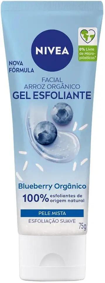 NIVEA Gel Esfoliante Facial Refrescante 75ml - Limpeza profunda e estimulação da renovação celular, contém as vitaminas E e B5, remove as células mortas sem causar irritação