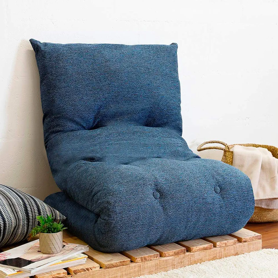 Futon Colchonete Dobrável De Espuma Solteiro Azul
