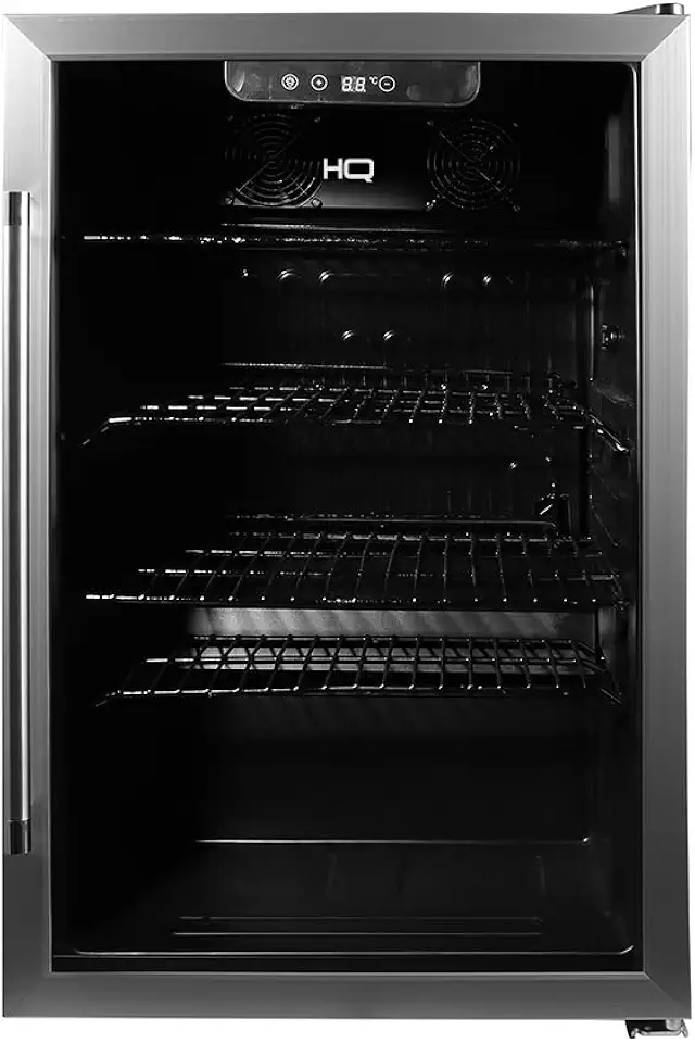 Cervejeira Expositor Vertical HQ Vidro Duplo 125 Litros Preta e Inox HQ-125CEVPV (220, Volts)