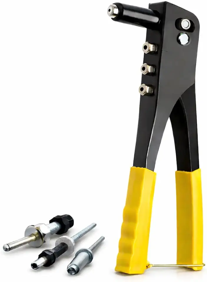 Rebitador Manual Tipo Alicate com 4 Bicos, para Metal e Alumínio, Uso Profissional Stronex