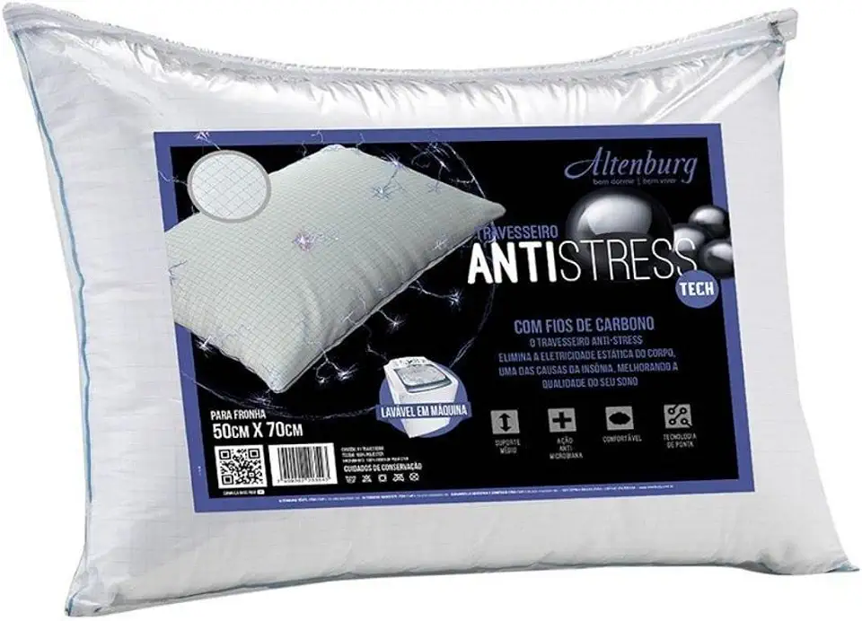 Travesseiro Antistress 50 x 70 cm Branco - Altenburg