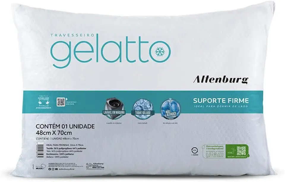 Travesseiro Gelatto - 48cm x 70cm - Turquesa - Altenburg