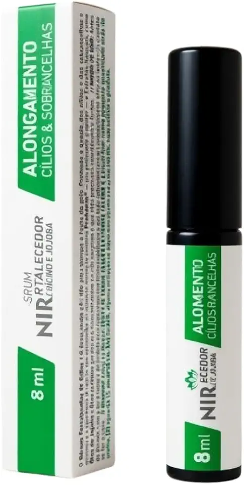 Sérum Cílios e Sobrancelhas Niraj: Alongamento e Crescimento com Rícino e Jojoba, 8ml