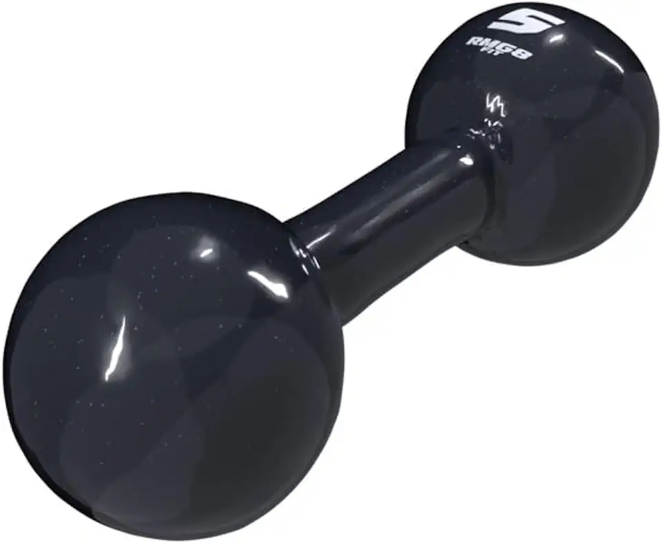 Rmg8 Fit - HALTER 5KG EMBORRACHADO BOLA PRETO