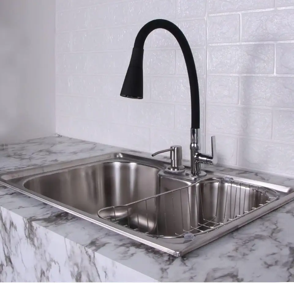 Kit Cuba Gourmet Cozinha Pia Aço Inox 304 60x42cm + Torneira + Acessórios