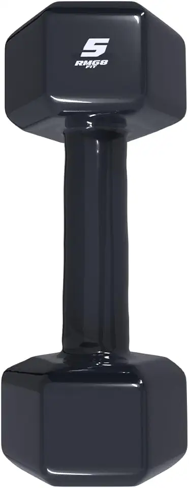Rmg8 Fit - HALTER 5KG EMBORRACHADO SEXTAVADO PRETO