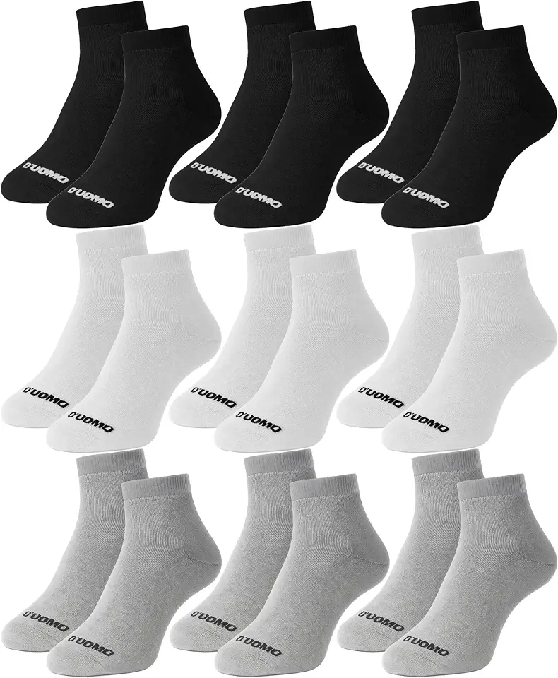 Kit 9 Pares Meia Masculino Cano Médio Punho Canelado Corrida Academia Algodão Premium Duomo