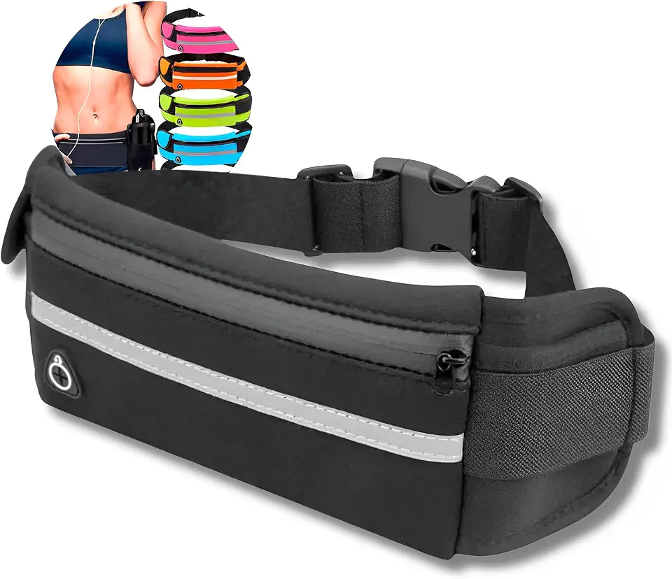 Pochete Esportiva Pochete Corrida Academia Bike Porta Celular Garrafa Cinta Fitness Doleira Impermeavel Premium (Preto)