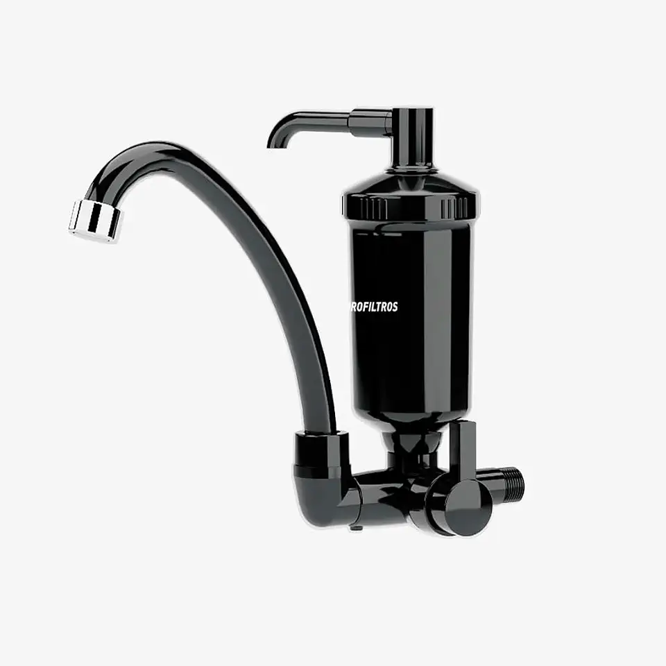 Hidrofiltros - Torneira de Cozinha Parede Pop com Filtro Purificador de Água Preta Hidrofiltros