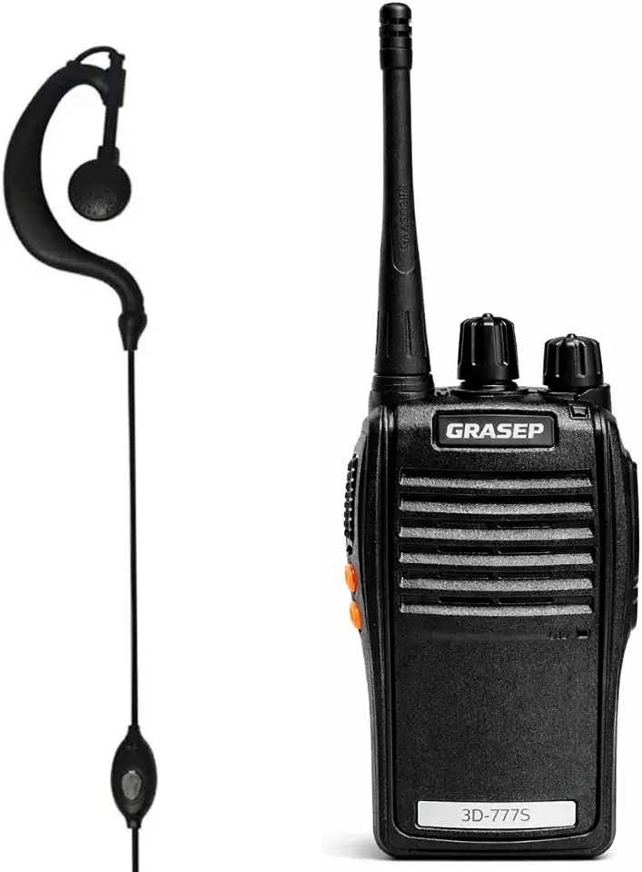 Rádio Comunicador Walk Talk Longo Alcance Até 4km + Fone de Ouvido com Microfone Clipe de Cintura