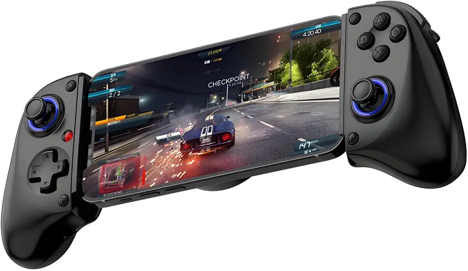 GODREAM Controle de Jogos no Celular Sem Fio Extensível para iPhone/Android, Gamepad para Celular Bluetooth 5.0 com Design Ergonômico, Compatível com iOS, Tablets Samsung e Dispositivos Móveis (Preto)