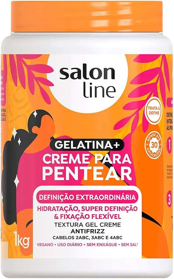 Salon Line, Creme de Pentear, Definição Extraordinária, Vegano - Para Cabelos Cacheados, Crespos e em Transição, 1kg