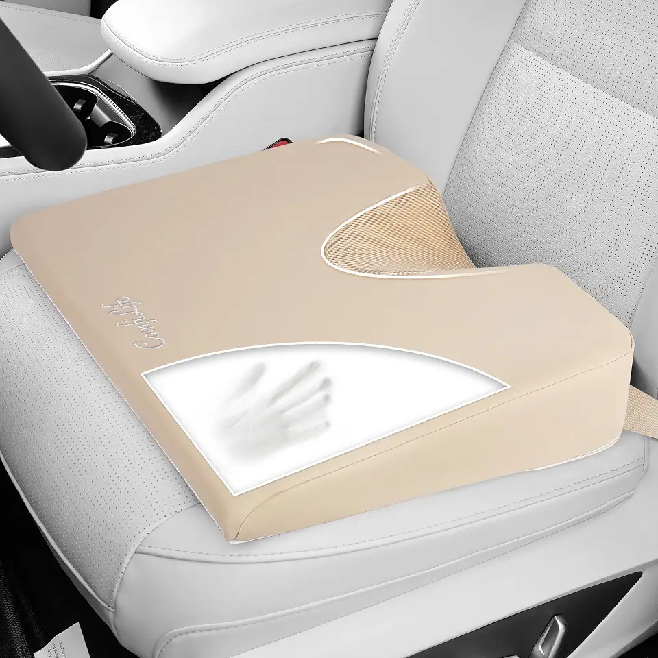 ComfiLife Almofada de assento de carro – Almofadas de carro de espuma viscoelástica de cunha premium para dirigir – Almofada de assento para carro – Alívio da dor nas costas e ciática para viagens