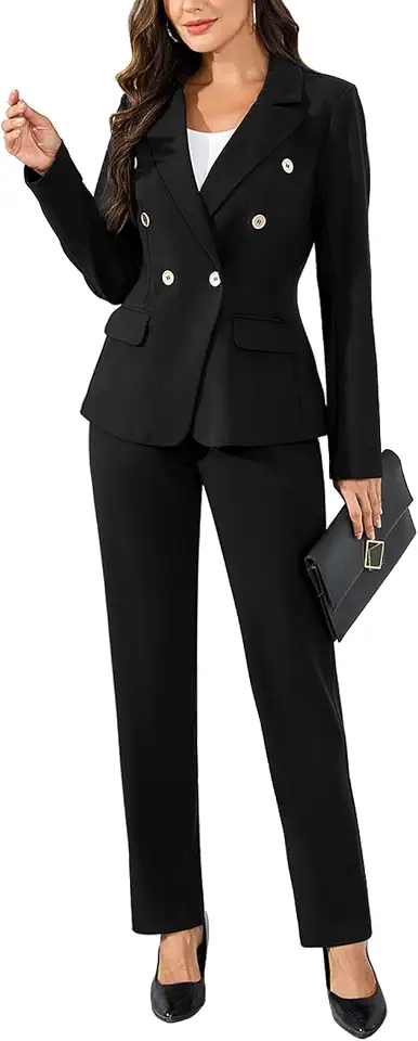 Conjunto feminino de duas peças, conjunto de calças elegantes para negócios, casual, escritório, trabalho, blazer profissional