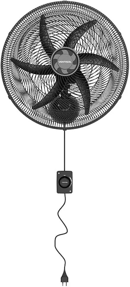 Ventisol Ventilador Osc Parede monta facil 50cm 6p preto 220v premium