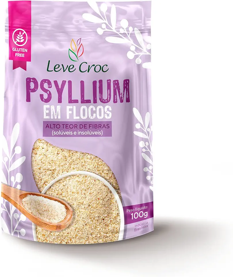 Psyllium em Flocos 100g - Leve Croc - Sem Glúten