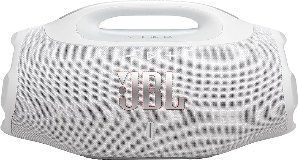 JBL, Caixa de Som, Boombox 4, Bluetooth, Som JBL Pro, AI Sound Boost, Graves Personalizáveis, Bateria de até 34h, IP68, Áudio Lossless – Branca
