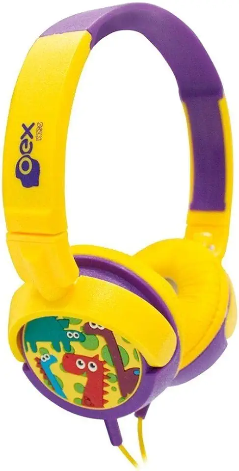 Fone De Ouvido Infantil Giratórios Oex Kids Dino Hp300 85db