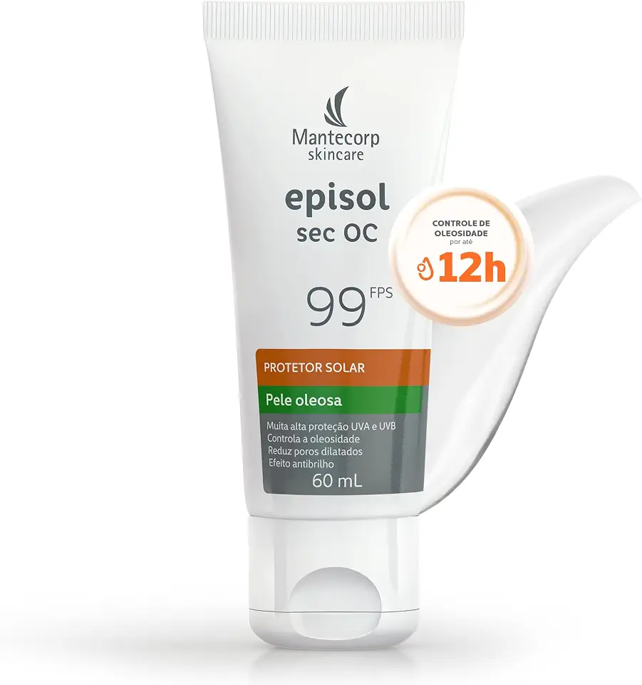 Protetor Solar Facial Episol Sec Oc Fps 99 – 60g – Proteção Solar e Controle do Brilho – Para Peles Oleosas - Mantecorp