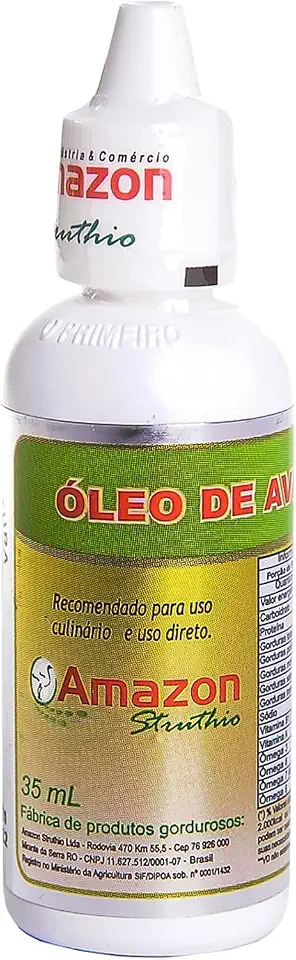 Óleo De Avestruz Ômega 3, 6, 7 E 9 Vitaminas A, D E Sabor:Óleo de avestruz