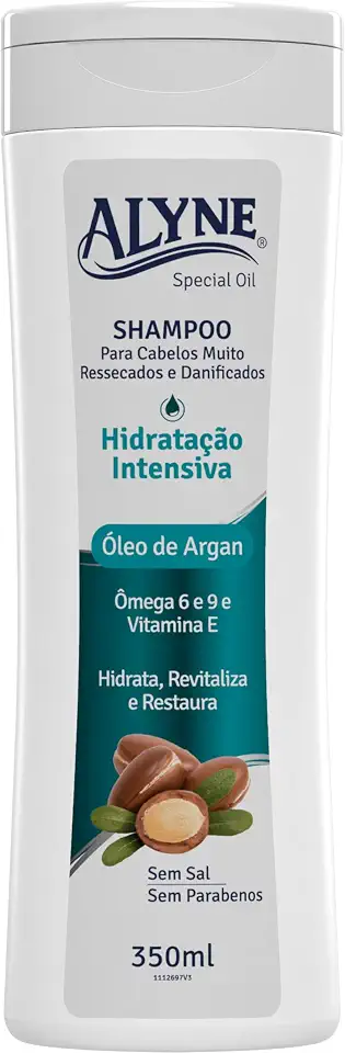 Alyne, Shampoo para cabelos, Hidratação Intensiva, 350 ml, Verde