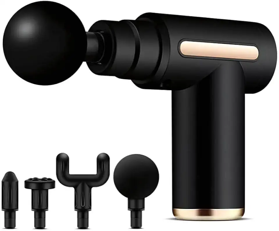 Pistola de Massagem Profissional Elétrica – Massageador Muscular Portátil para Liberação Miofascial e Alívio da Dor, 4 Ponteiras, Silencioso, Cores Variadas
