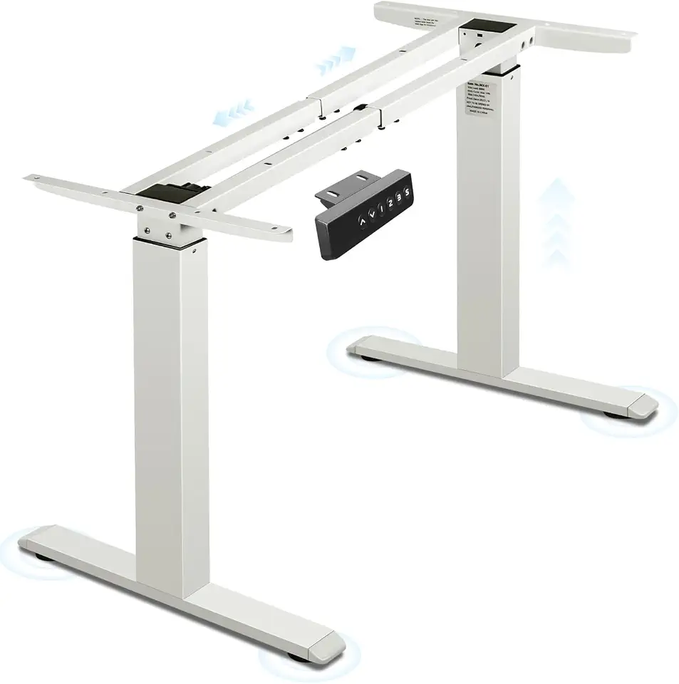 Mesa Eletrica Ajustavel, 47,5*(96~130)*(69~115) CM, Estação de Trabalho com Moldura de Mesa Elétrica, Ajuste de Altura Do Controlador de Memória, Mesa Regulagem Altura