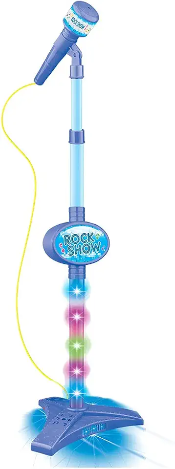 Microfone Pedestal Infantil Rock Show Azul, DM Toys, 10