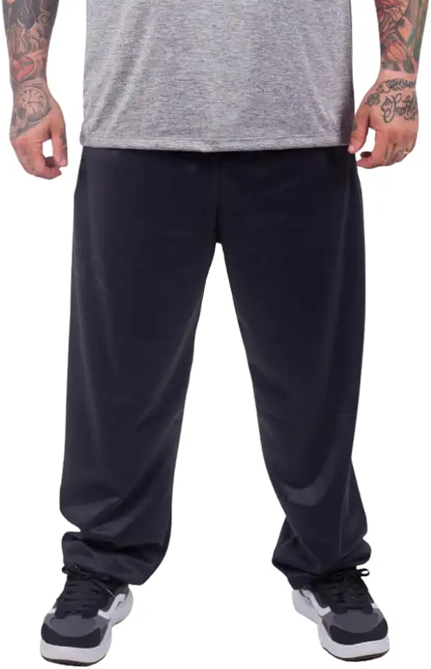 Calça Masculina Plus Size Chimpa Poliéster Esportiva Jogger Bolsos Laterais G1 G2 G3 G4