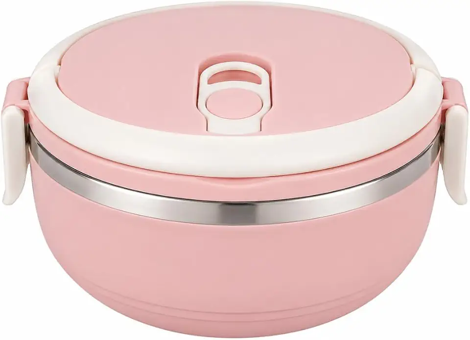 Marmita Térmica Inox 700ml Redonda com Travas Antivazamento | Ideal para trabalho, escola e viagens